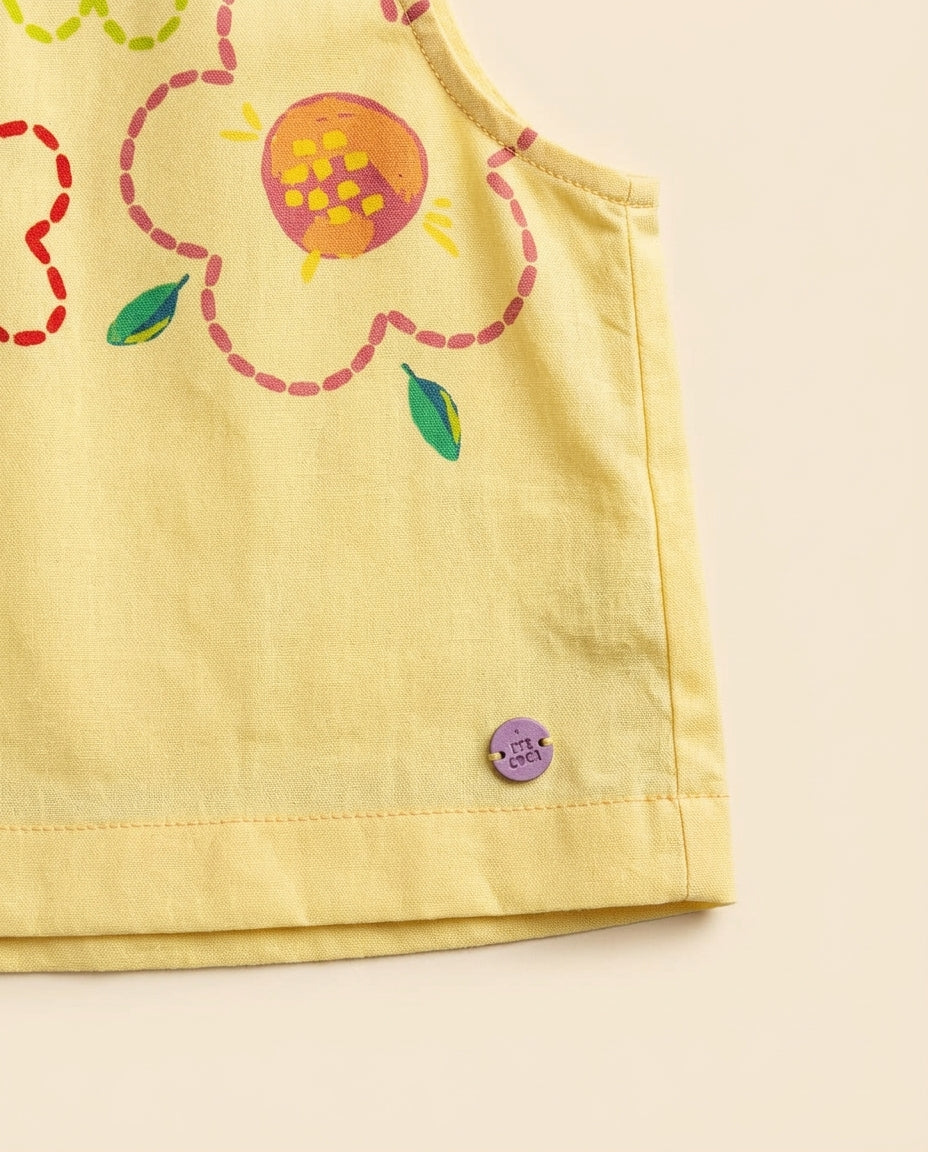 Conjunto amarelo floral