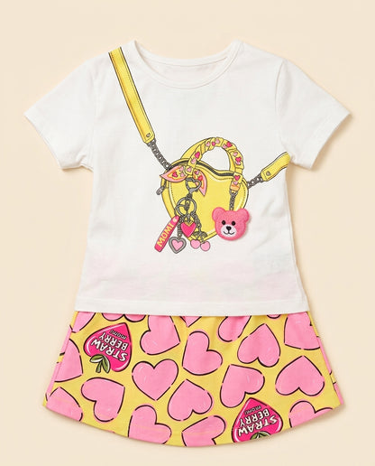 Conjunto bolsa e corações