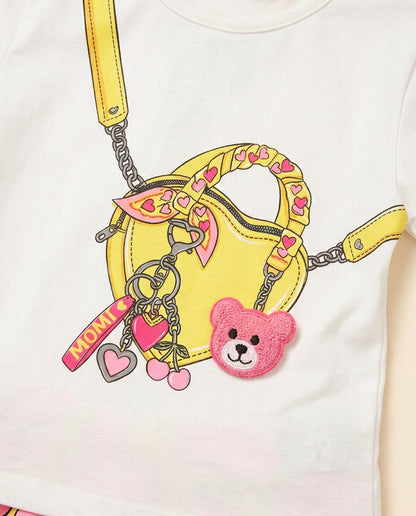 Conjunto bolsa e corações