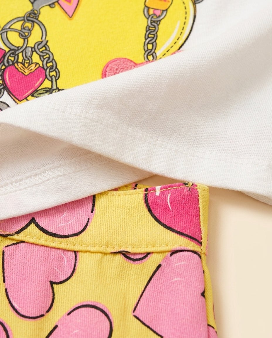 Conjunto bolsa e corações