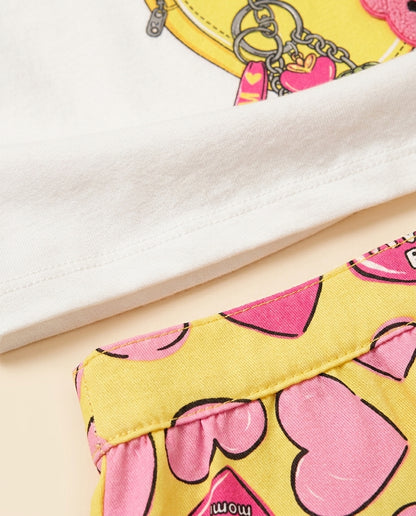 Conjunto bolsa e corações