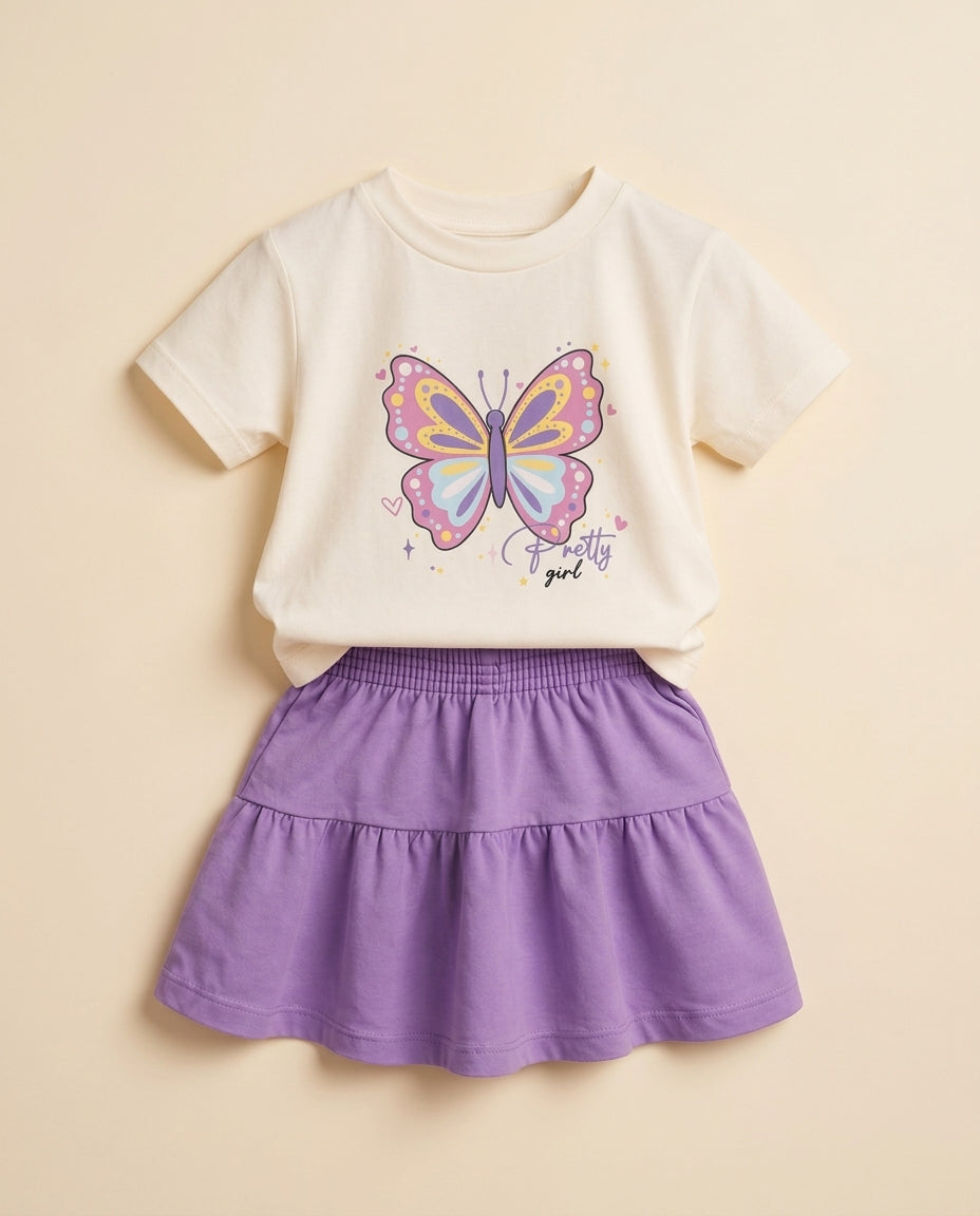 Conjunto borboleta lilás