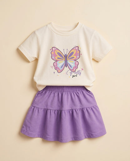 Conjunto borboleta lilás