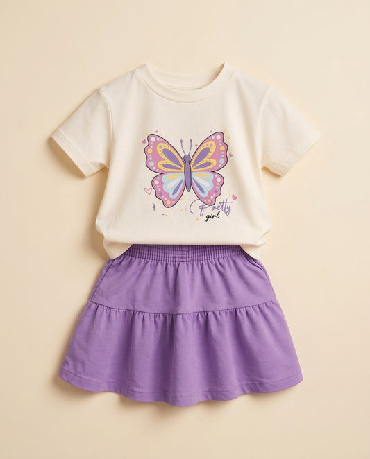 Conjunto borboleta lilás