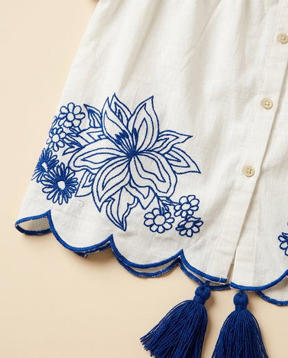 Conjunto bordado azul