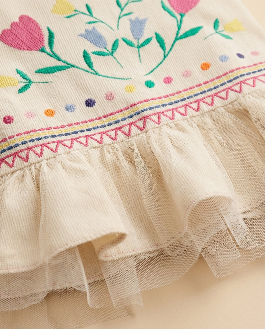 Conjunto bordado tulipas