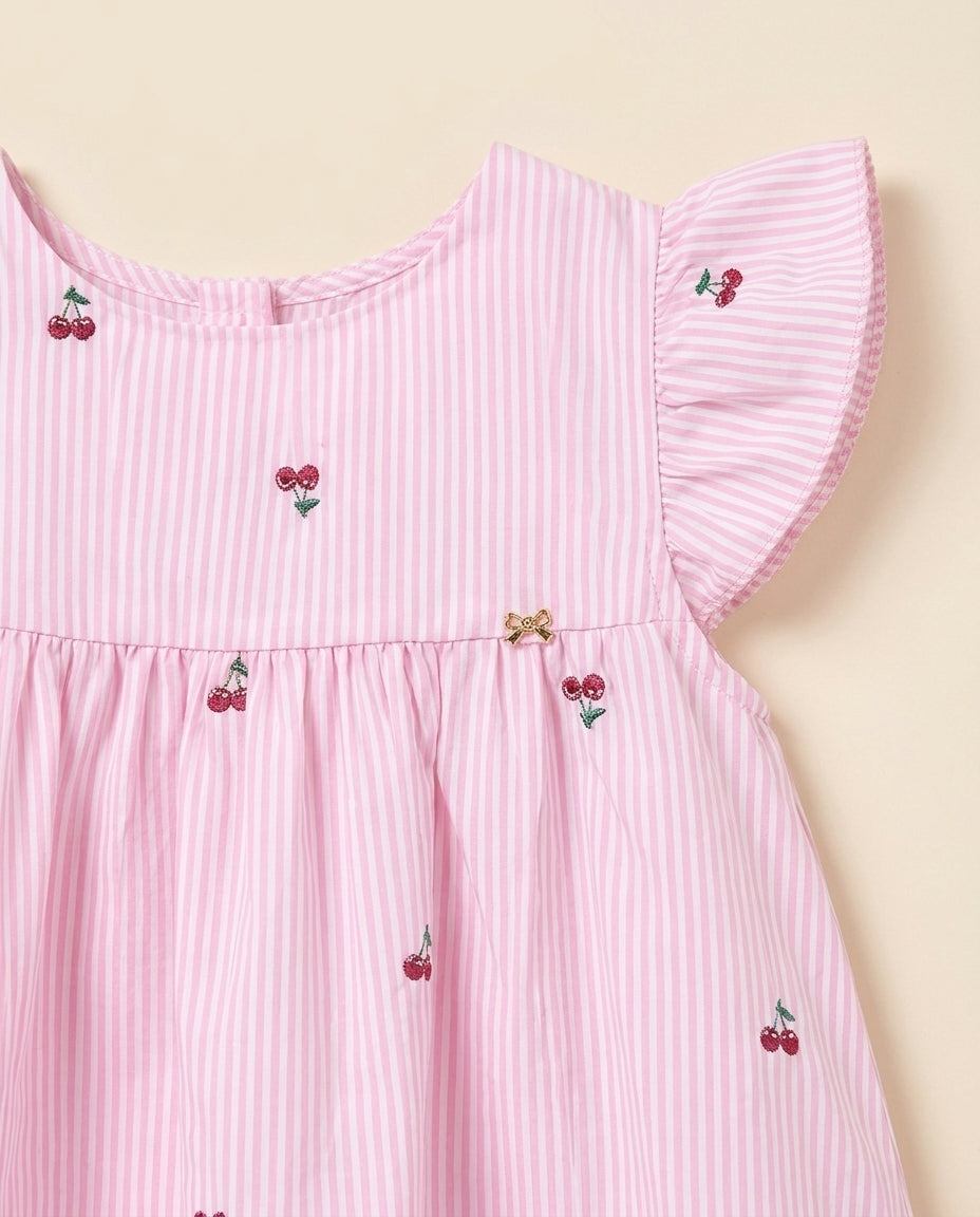 Conjunto cerejinhas rosa