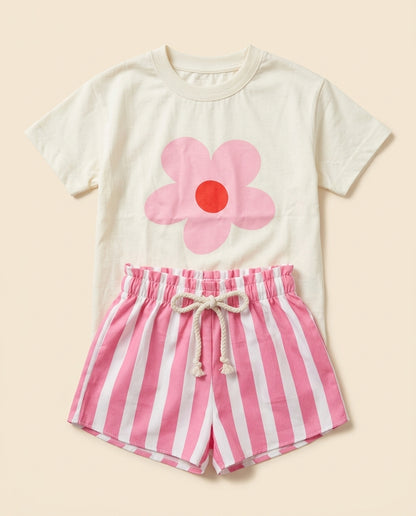 Conjunto flor rosa