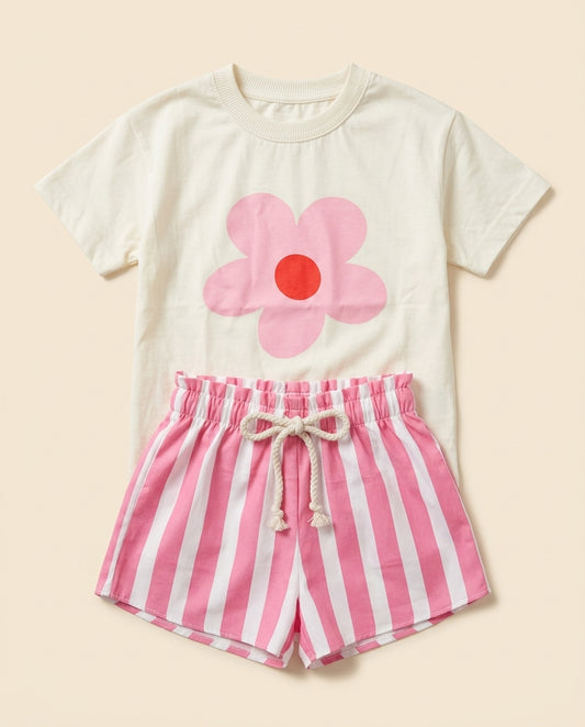 Conjunto flor rosa