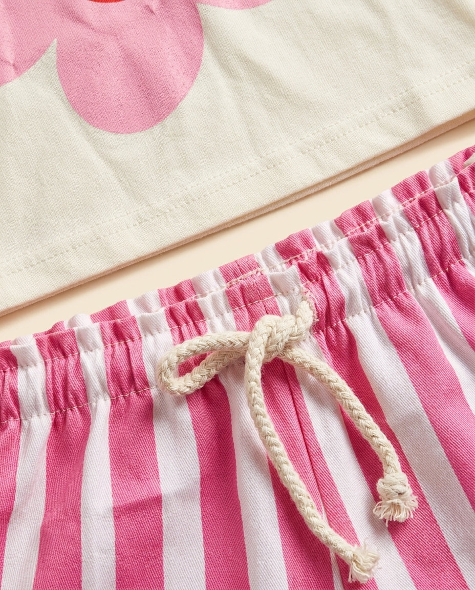 Conjunto flor rosa
