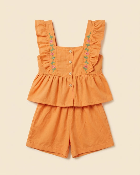 Conjunto Floral Laranja