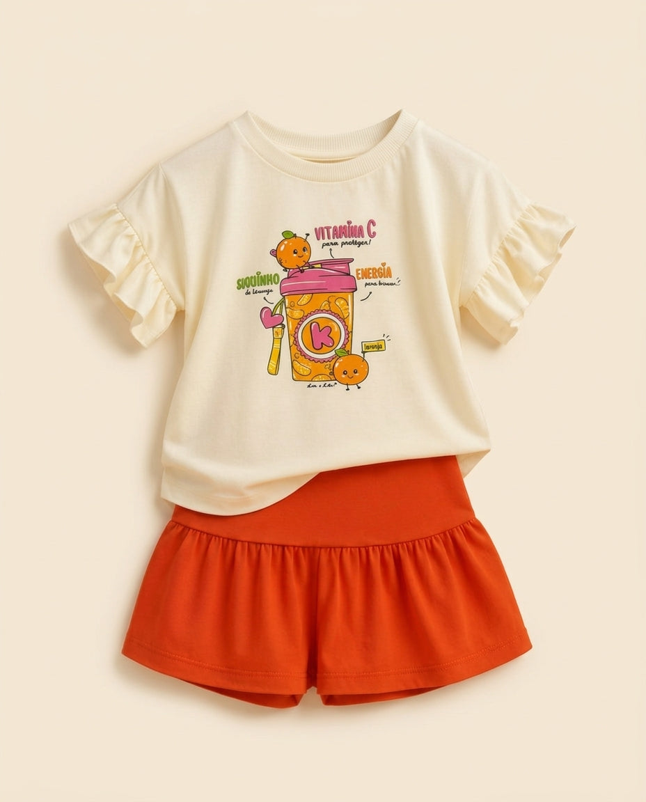 Conjunto laranja divertido