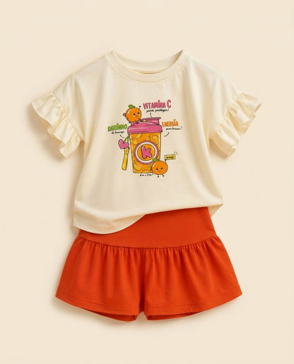Conjunto laranja divertido