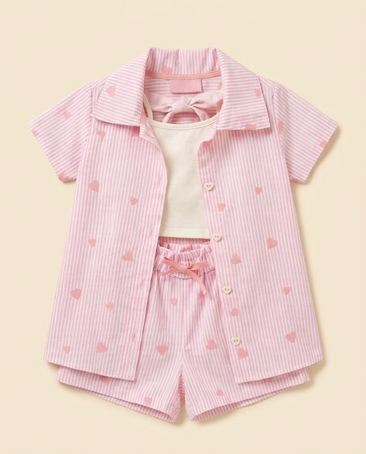 Conjunto listrado rosa