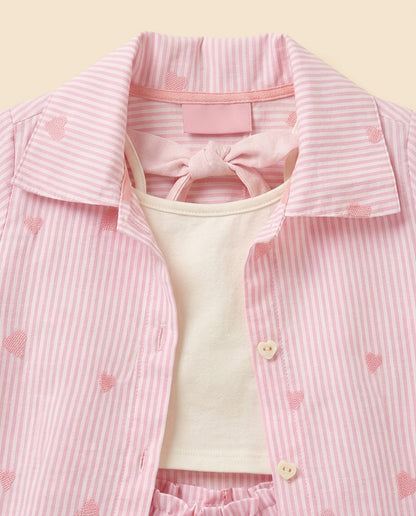 Conjunto listrado rosa