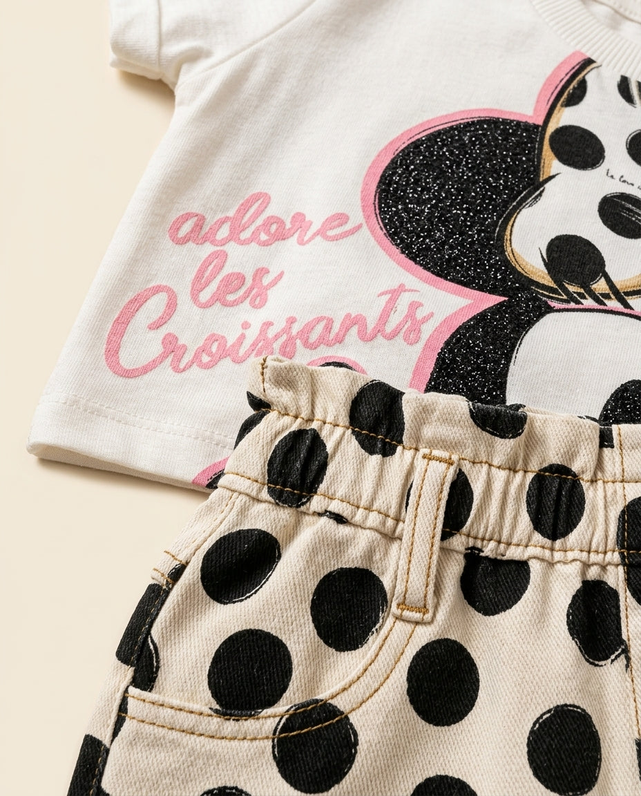 Conjunto Minnie poá