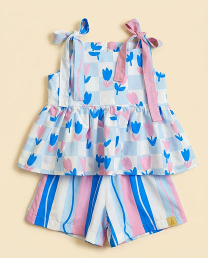 Conjunto tulipas azul