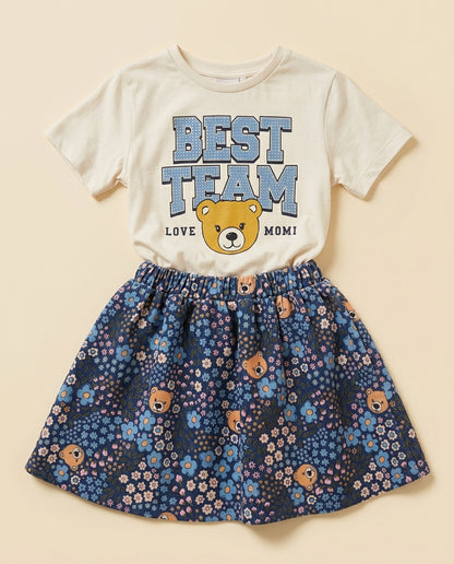 Conjunto ursinho floral
