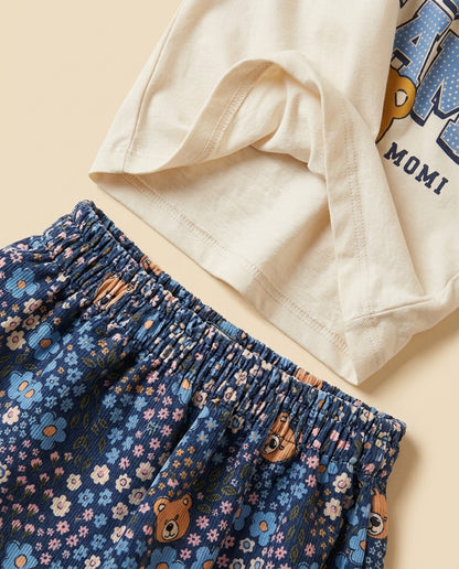 Conjunto ursinho floral