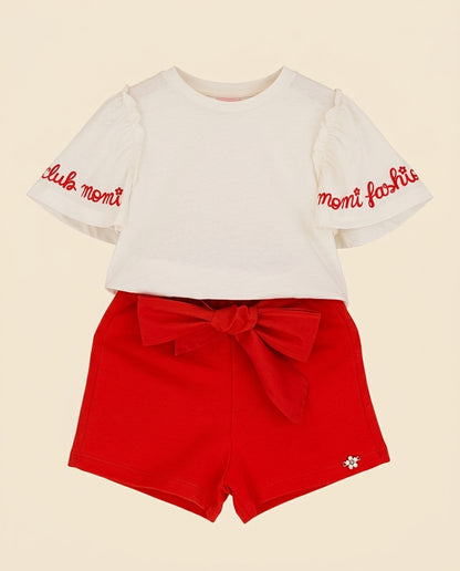 Conjunto vermelho laço