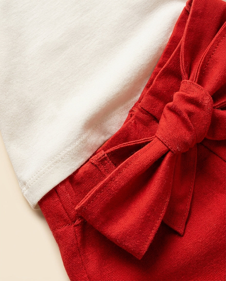 Conjunto vermelho laço