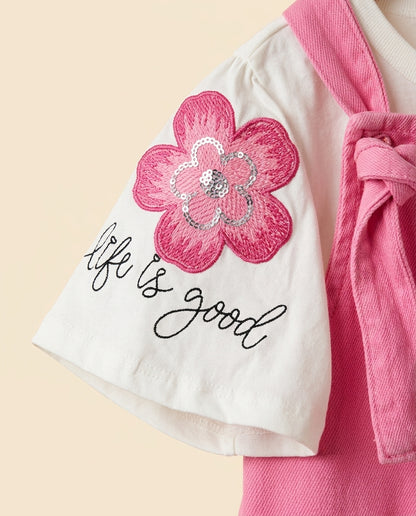 Jardineira rosa floral