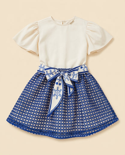 Vestido azul renda