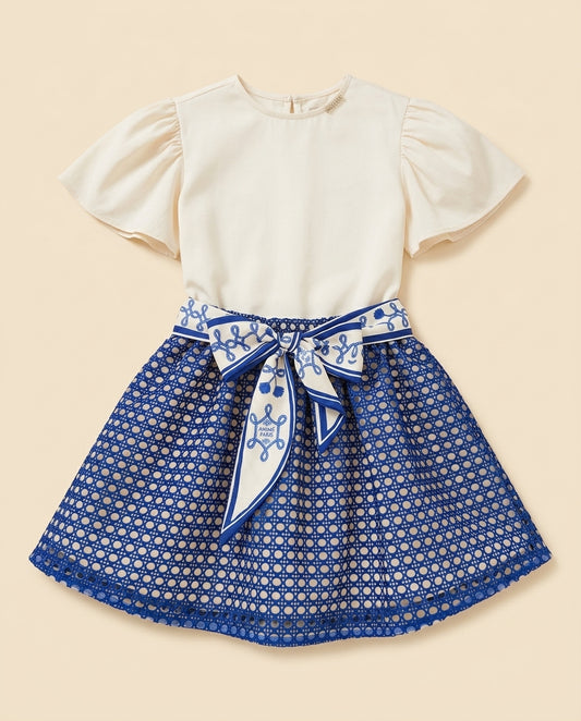 Vestido azul renda