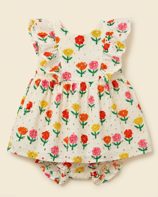 Vestido floral bordado