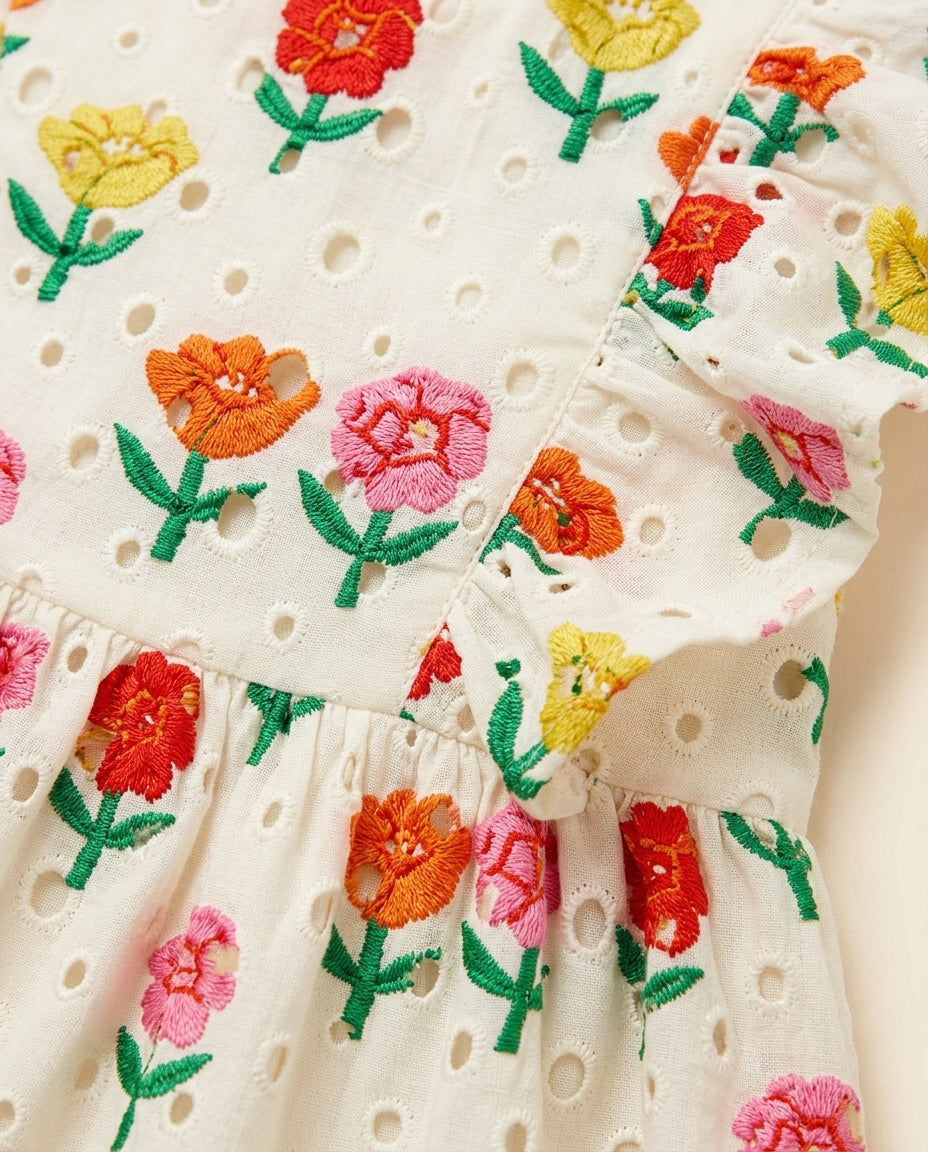 Vestido floral bordado