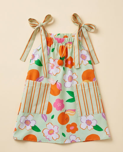 Vestido frutas e flores