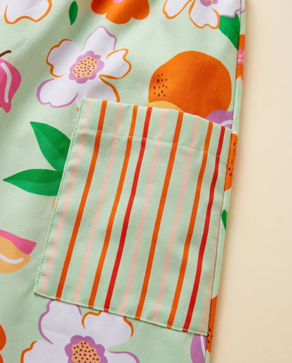 Vestido frutas e flores
