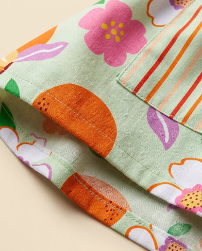 Vestido frutas e flores