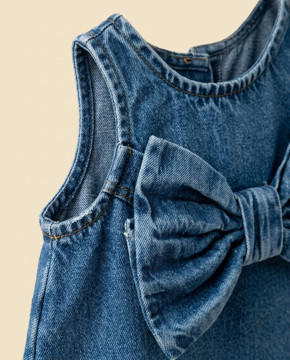 Vestido jeans laço