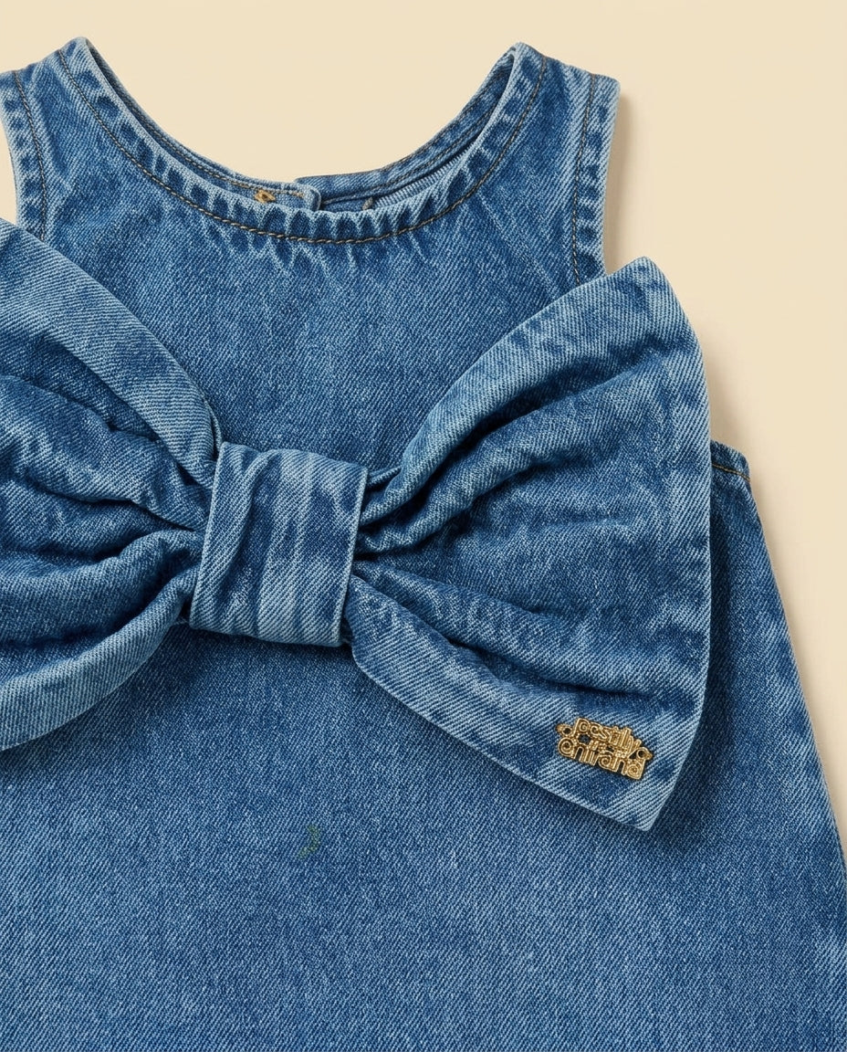 Vestido jeans laço