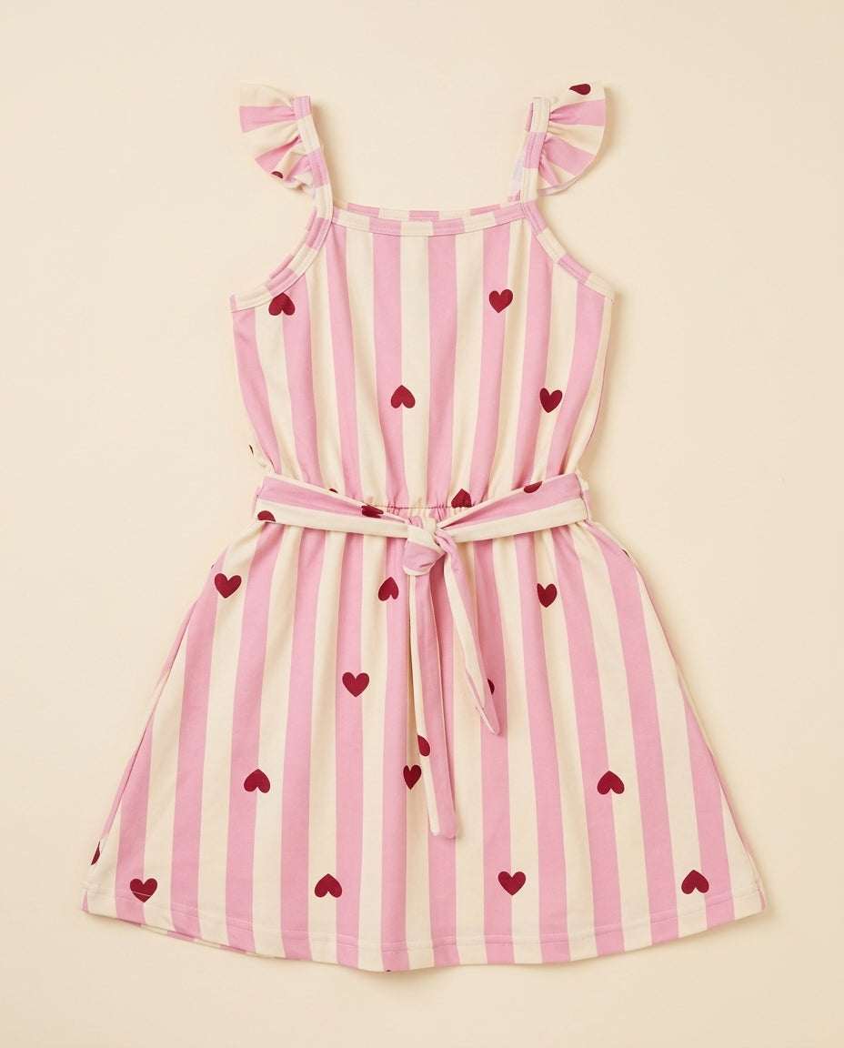 Vestido listrado corações