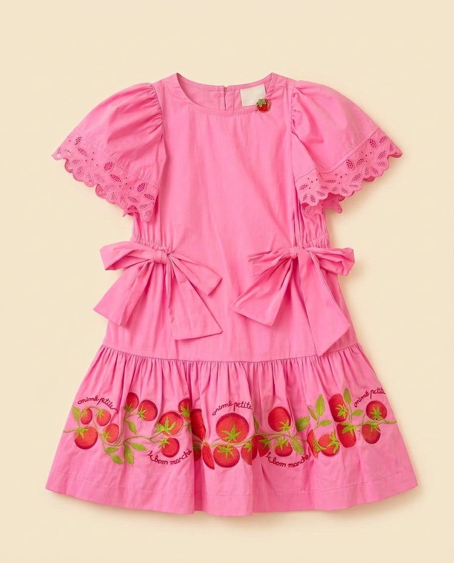 Vestido rosa tomate
