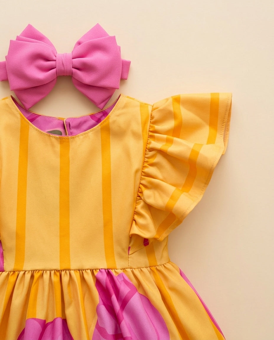 Vestido tulipas amarelo