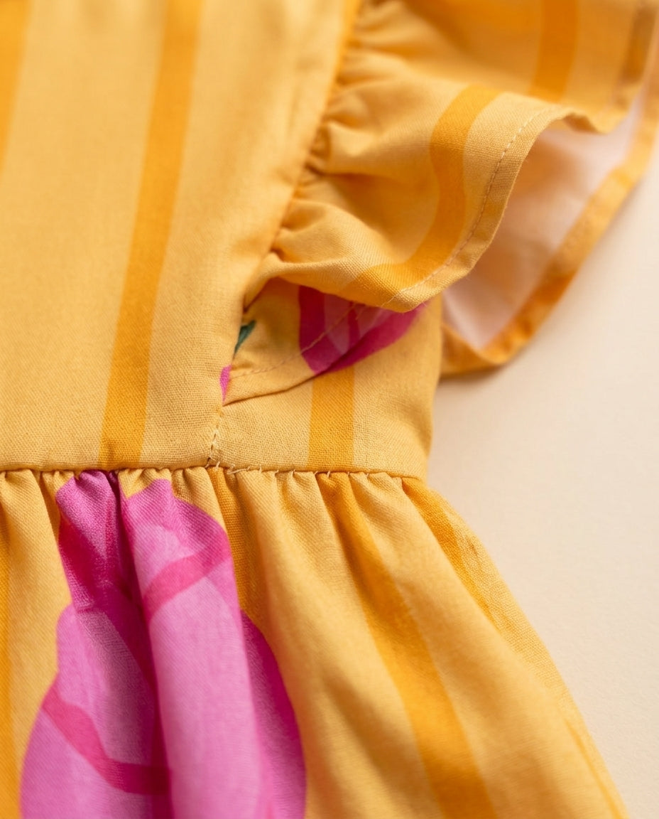 Vestido tulipas amarelo